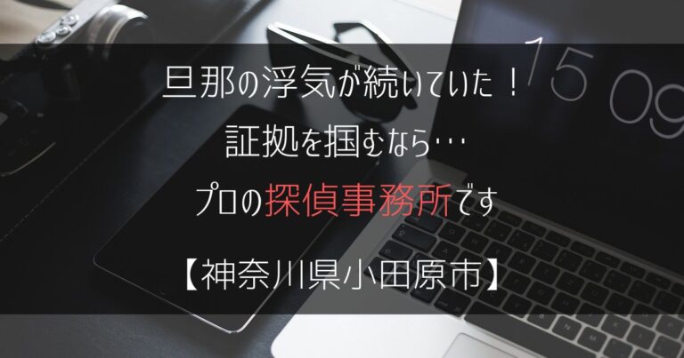 旦那の浮気が続いていた！証拠を掴むなら…【浮気・不倫調査：神奈川県小田原市のおすすめ探偵事務所5選】